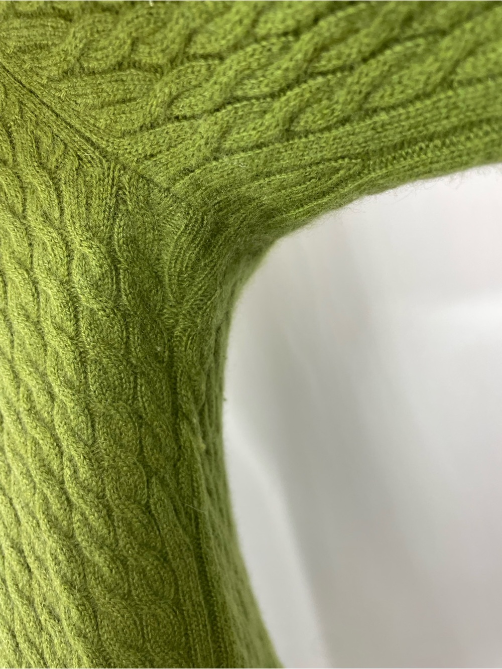 Talbots 100% Cashmere Cable Knit Turtleneck Sweater Green Medium Soft Luxury - Picture 5 of 11